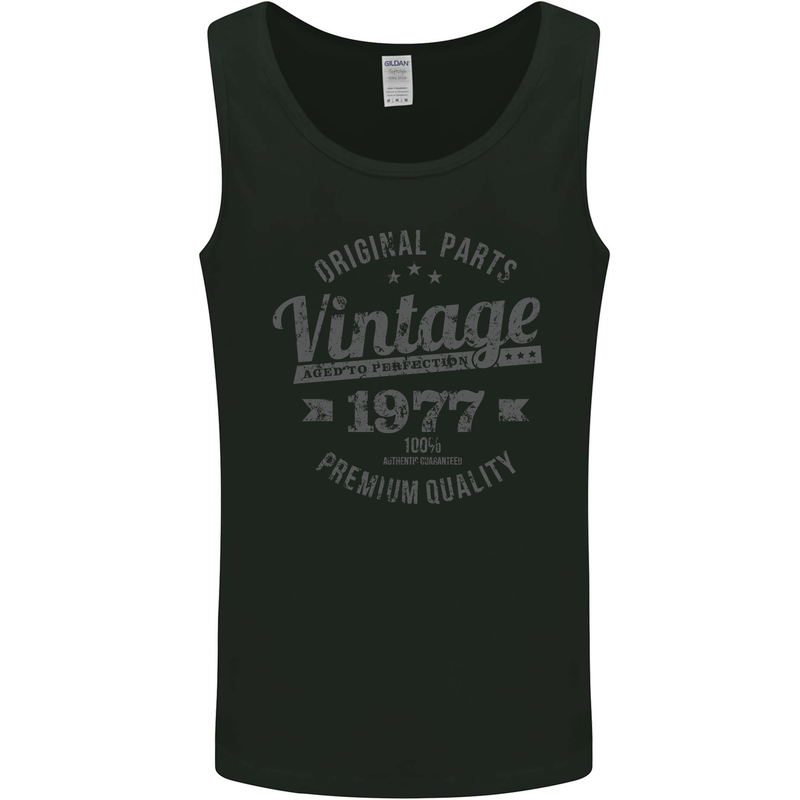 Vintage Year 46th Birthday 1977 Mens Vest Tank Top Black