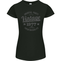 Vintage Year 46th Birthday 1977 Womens Petite Cut T-Shirt Black