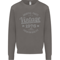 Vintage Year 47th Birthday 1976 Mens Sweatshirt Jumper Charcoal
