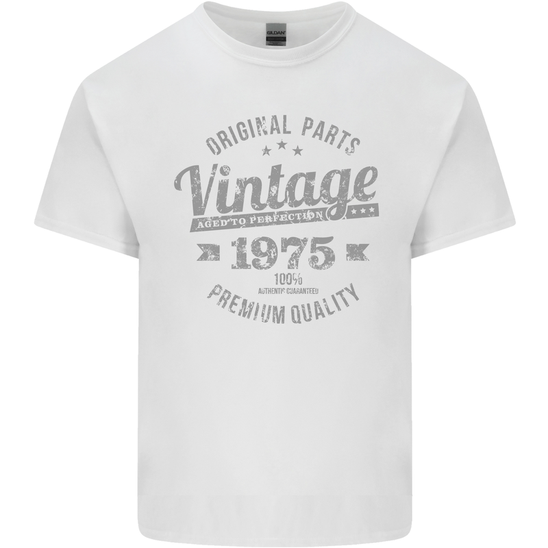 Vintage Year 48th Birthday 1975 Mens Cotton T-Shirt Tee Top White