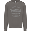 Vintage Year 48th Birthday 1975 Mens Sweatshirt Jumper Charcoal