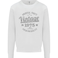 Vintage Year 48th Birthday 1975 Mens Sweatshirt Jumper White
