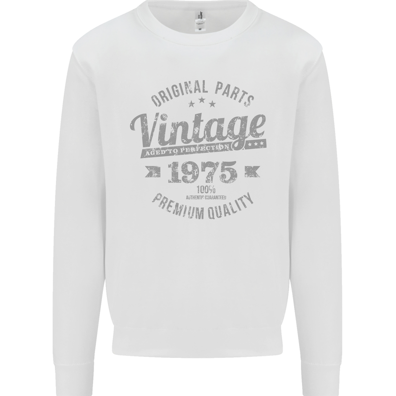 Vintage Year 48th Birthday 1975 Mens Sweatshirt Jumper White