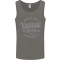 Vintage Year 48th Birthday 1975 Mens Vest Tank Top Charcoal