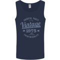 Vintage Year 48th Birthday 1975 Mens Vest Tank Top Navy Blue