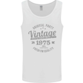 Vintage Year 48th Birthday 1975 Mens Vest Tank Top White