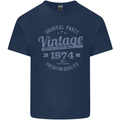 Vintage Year 49th Birthday 1974 Mens Cotton T-Shirt Tee Top Navy Blue