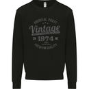 Vintage Year 49th Birthday 1974 Mens Sweatshirt Jumper Black