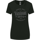 Vintage Year 49th Birthday 1974 Womens Wider Cut T-Shirt Black