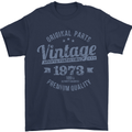 Vintage Year 50th Birthday 1973 Mens T-Shirt 100% Cotton Navy Blue