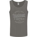 Vintage Year 50th Birthday 1973 Mens Vest Tank Top Charcoal