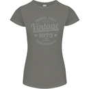 Vintage Year 50th Birthday 1973 Womens Petite Cut T-Shirt Charcoal
