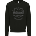 Vintage Year 51st Birthday 1972 Mens Sweatshirt Jumper Black