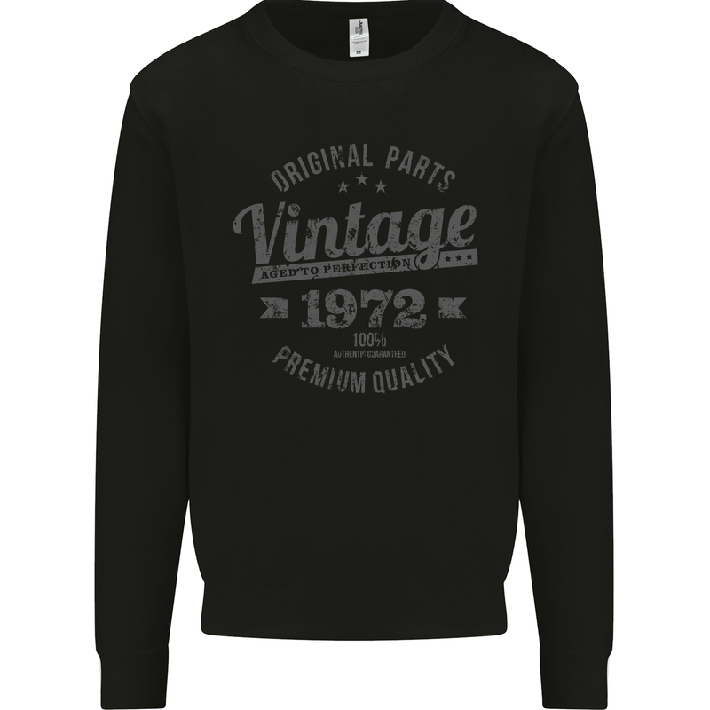 Vintage Year 51st Birthday 1972 Mens Sweatshirt Jumper Black