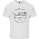 Vintage Year 52nd Birthday 1971 Mens Cotton T-Shirt Tee Top White