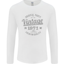 Vintage Year 52nd Birthday 1971 Mens Long Sleeve T-Shirt White