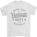 Vintage Year 52nd Birthday 1971 Mens T-Shirt 100% Cotton White