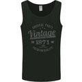 Vintage Year 52nd Birthday 1971 Mens Vest Tank Top Black
