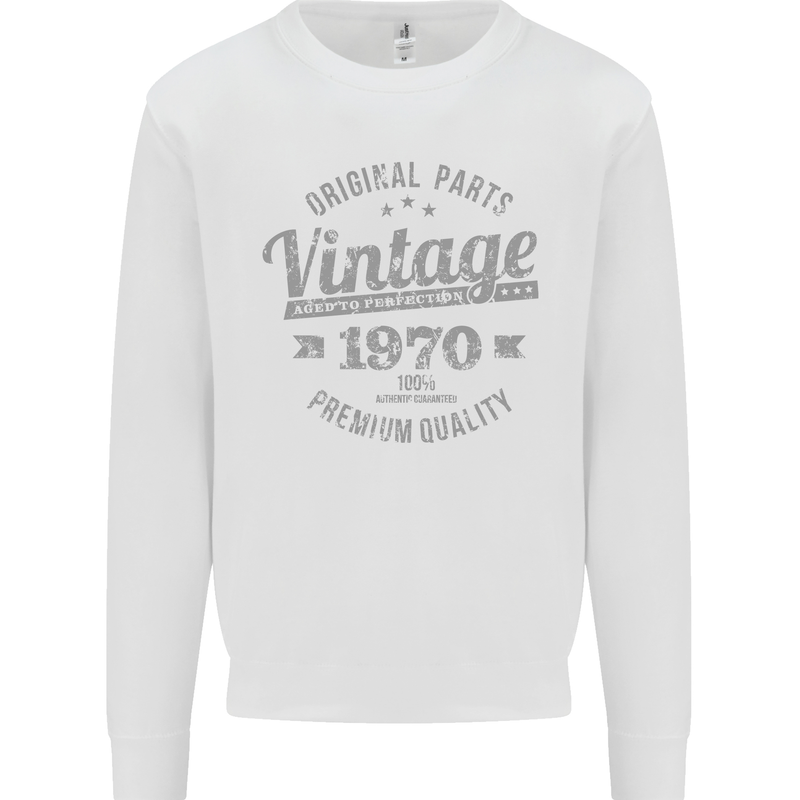 Vintage Year 53rd Birthday 1970 Mens Sweatshirt Jumper White