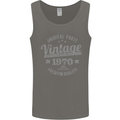 Vintage Year 53rd Birthday 1970 Mens Vest Tank Top Charcoal