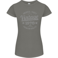 Vintage Year 53rd Birthday 1970 Womens Petite Cut T-Shirt Charcoal