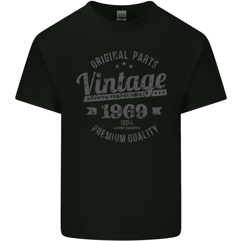 Vintage Year 54th Birthday 1969 Mens Cotton T-Shirt Tee Top Black
