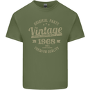 Vintage Year 55th Birthday 1968 Mens Cotton T-Shirt Tee Top Military Green