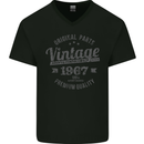 Vintage Year 56th Birthday 1967 Mens V-Neck Cotton T-Shirt Black