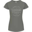 Vintage Year 57th Birthday 1966 Womens Petite Cut T-Shirt Charcoal