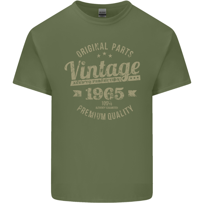 Vintage Year 58th Birthday 1965 Mens Cotton T-Shirt Tee Top Military Green