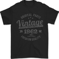 Vintage Year 61st Birthday 1962 Mens T-Shirt 100% Cotton Black