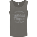 Vintage Year 61st Birthday 1962 Mens Vest Tank Top Charcoal