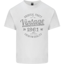 Vintage Year 62nd Birthday 1961 Mens Cotton T-Shirt Tee Top White