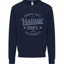 Vintage Year 62nd Birthday 1961 Mens Sweatshirt Jumper Navy Blue