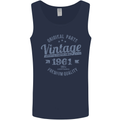 Vintage Year 62nd Birthday 1961 Mens Vest Tank Top Navy Blue
