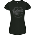 Vintage Year 62nd Birthday 1961 Womens Petite Cut T-Shirt Black