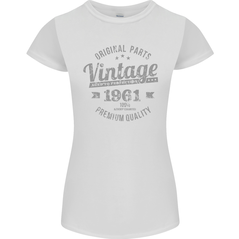 Vintage Year 62nd Birthday 1961 Womens Petite Cut T-Shirt White