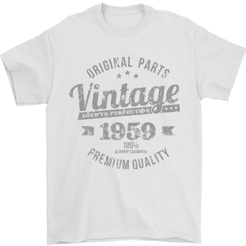 Vintage Year 64th Birthday 1959 Mens T-Shirt 100% Cotton White