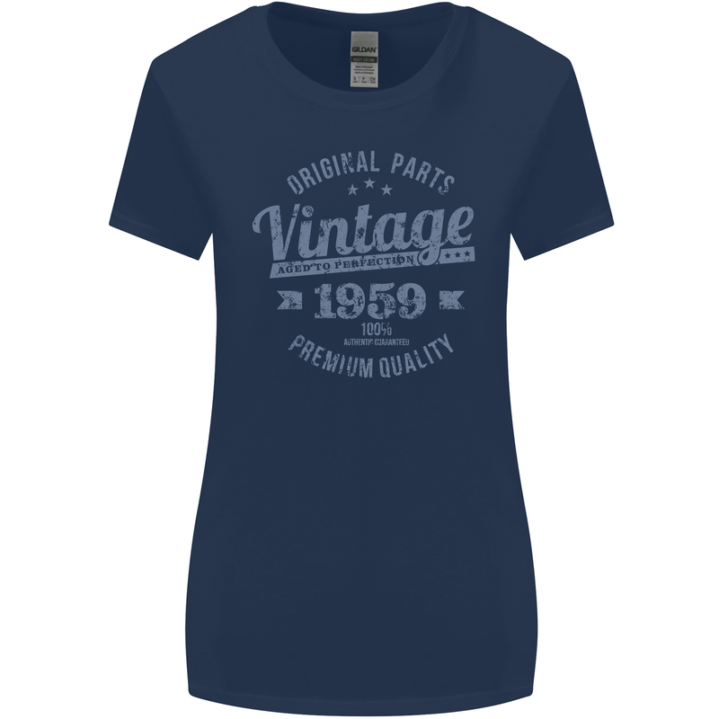Vintage Year 64th Birthday 1959 Womens Wider Cut T-Shirt Navy Blue