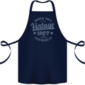 Vintage Year 66th Birthday 1957 Cotton Apron 100% Organic Navy Blue