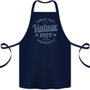 Vintage Year 66th Birthday 1957 Cotton Apron 100% Organic Navy Blue