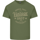 Vintage Year 66th Birthday 1957 Mens Cotton T-Shirt Tee Top Military Green