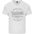 Vintage Year 66th Birthday 1957 Mens V-Neck Cotton T-Shirt White
