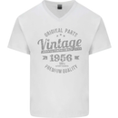 Vintage Year 67th Birthday 1956 Mens V-Neck Cotton T-Shirt White