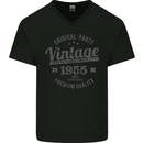 Vintage Year 68th Birthday 1955 Mens V-Neck Cotton T-Shirt Black
