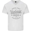 Vintage Year 68th Birthday 1955 Mens V-Neck Cotton T-Shirt White