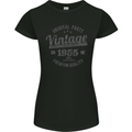 Vintage Year 68th Birthday 1955 Womens Petite Cut T-Shirt Black