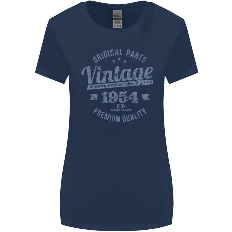 Vintage Year 69th Birthday 1954 Womens Wider Cut T-Shirt Navy Blue