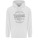Vintage Year 72nd Birthday 1951 Mens 80% Cotton Hoodie White