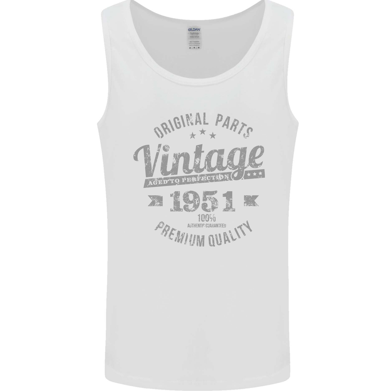 Vintage Year 72nd Birthday 1951 Mens Vest Tank Top White